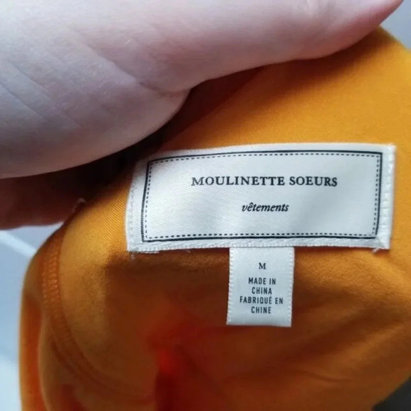 Anthropologie Moulinette Soeurs Carina Puff Sleeve Orange Dress M - Picture 5 of 15